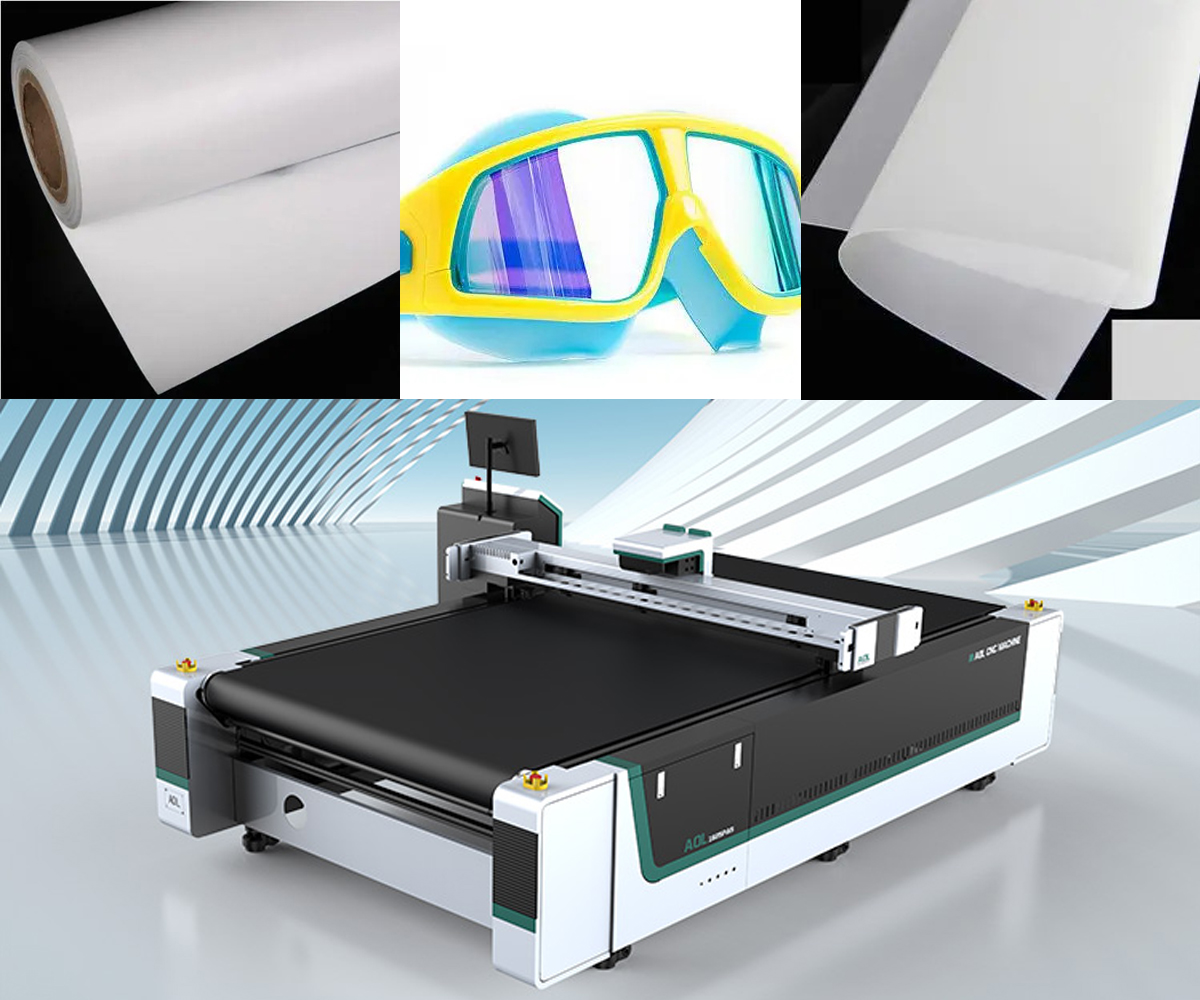 Máquina de corte CNC con cuchilla oscilante, lente suave para gafas de película de PVC